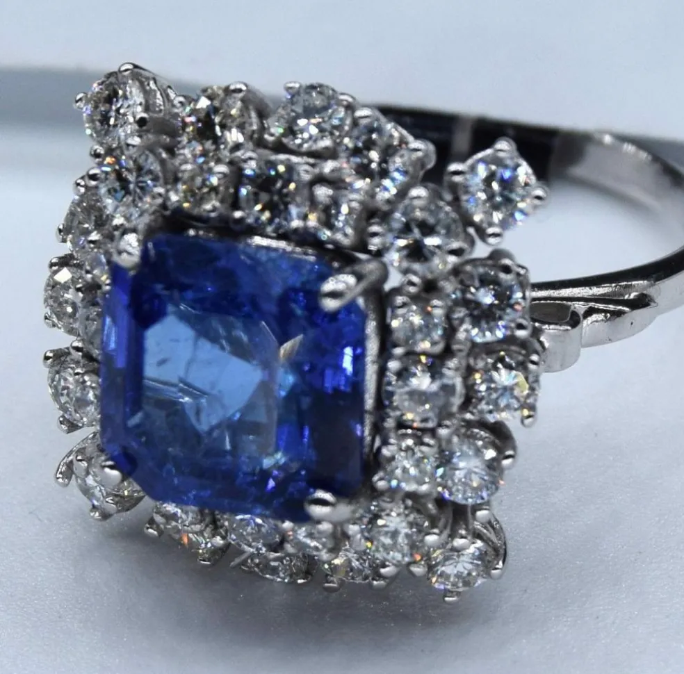 Bague diamant tanzanite