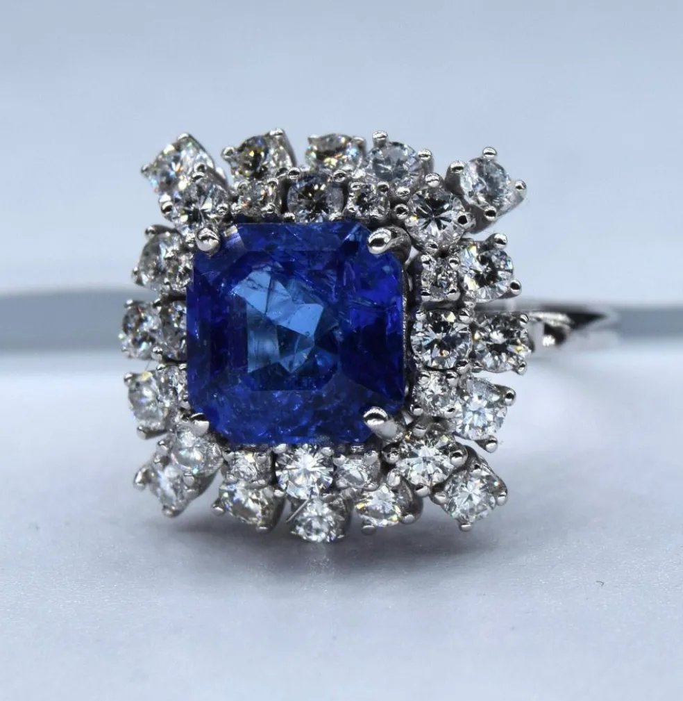 Bague diamant tanzanite