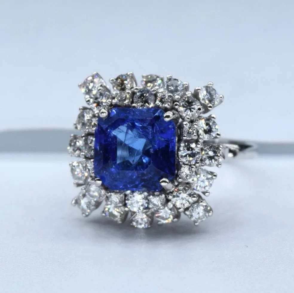 Bague diamant tanzanite