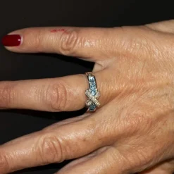 Bague Diamant Topaze Or blanc