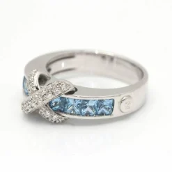 Bague Diamant Topaze Or blanc