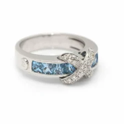 Bague Diamant Topaze Or blanc