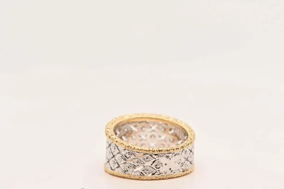 Bague diamants 0,340 carat or bicolore
