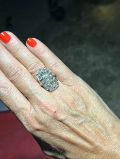 Bague diamants 5 carats en platine et or 18 carat époque Art déco