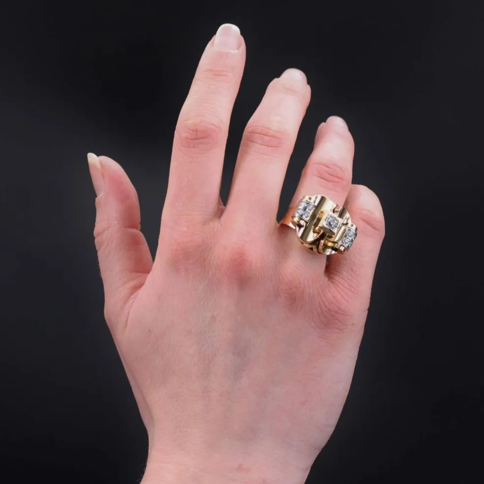 Bague diamants ancienne années 40