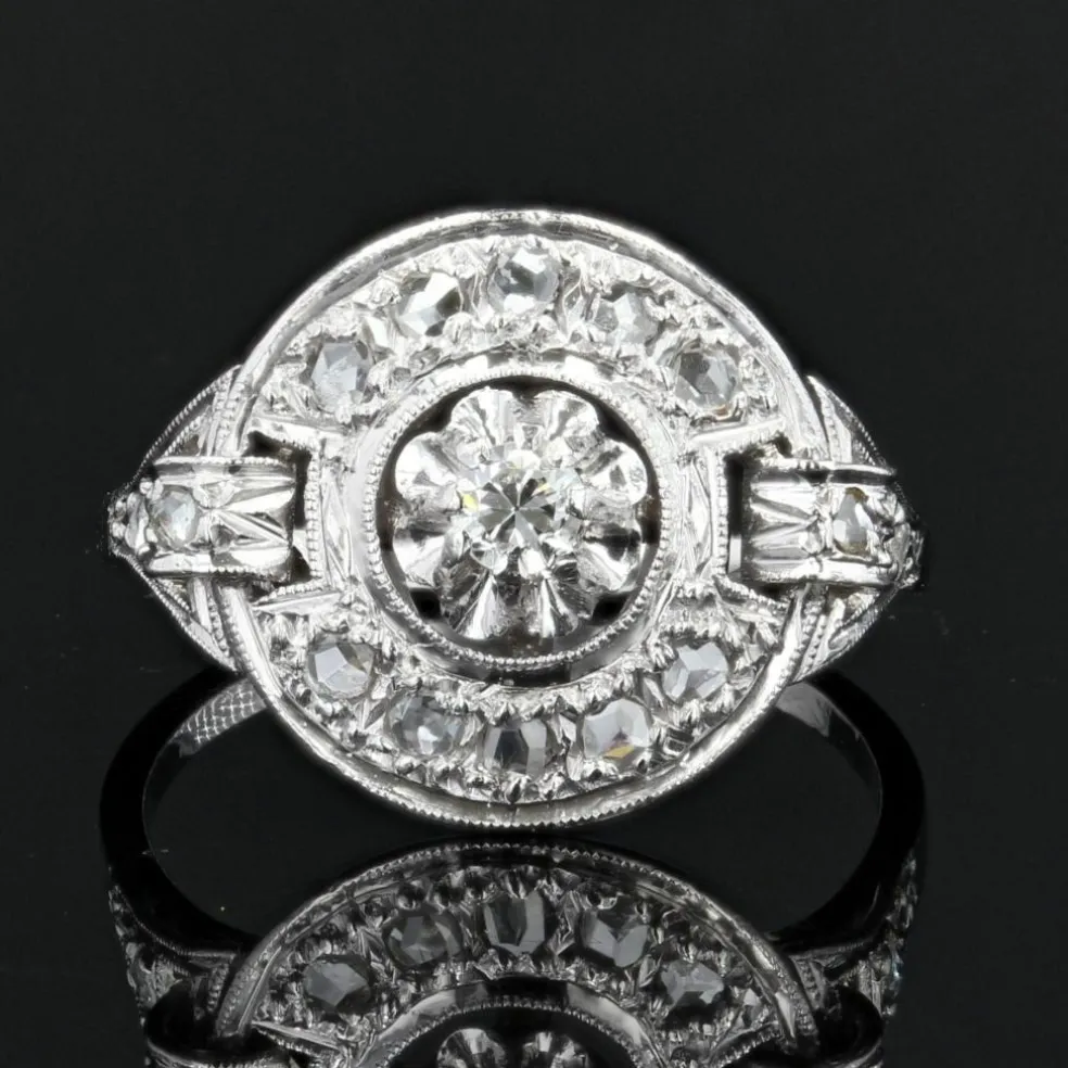 Bague diamants ancienne art déco