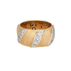 Bague diamants années 60 en or jaune