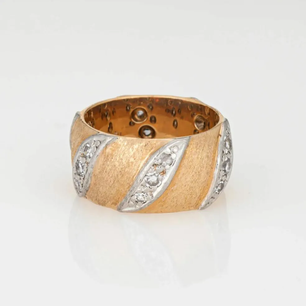 Bague diamants années 60 en or jaune