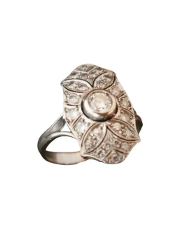 Bague Diamants, Art Déco, Or Blanc