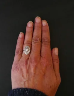 Bague Diamants, Art Déco, Or Blanc