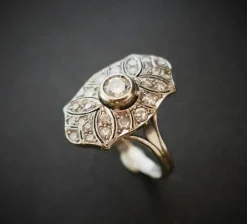 Bague Diamants, Art Déco, Or Blanc