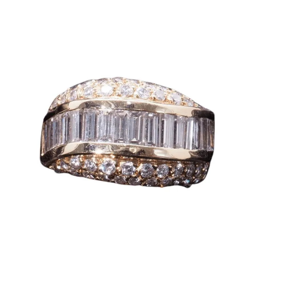 Bague diamants baguette