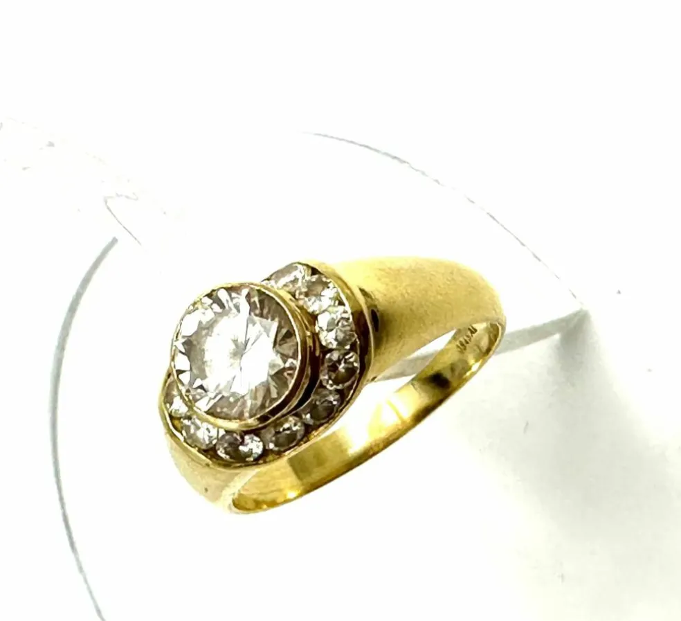 Bague diamants bande arrondie