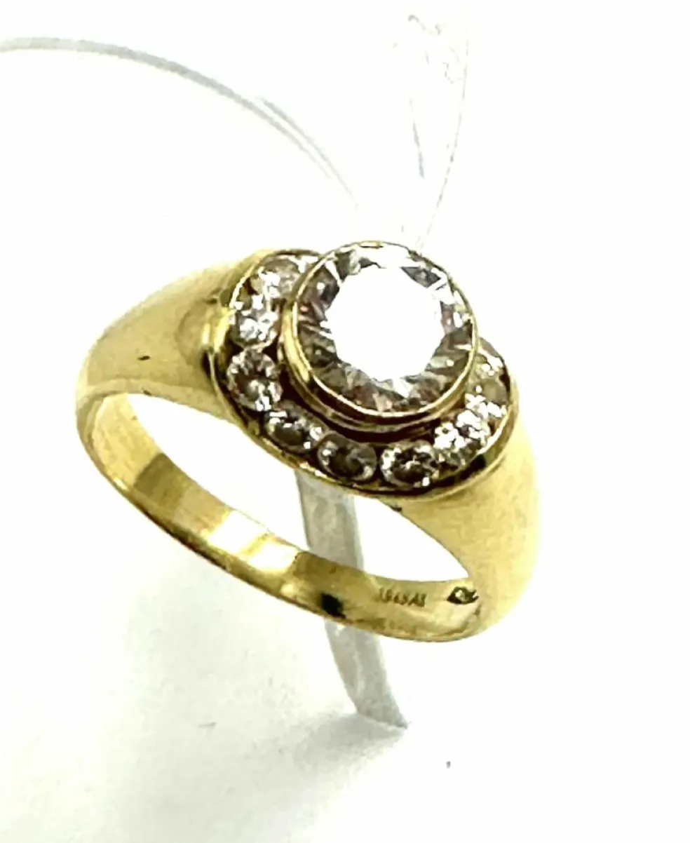 Bague diamants bande arrondie