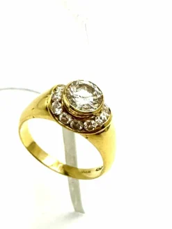Bague diamants bande arrondie
