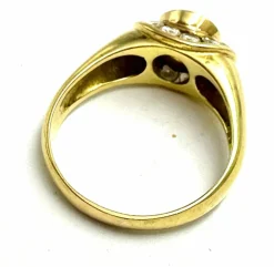 Bague diamants bande arrondie