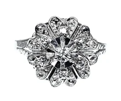 Bague diamants décor de coeurs