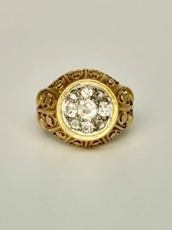 Bague diamants dôme