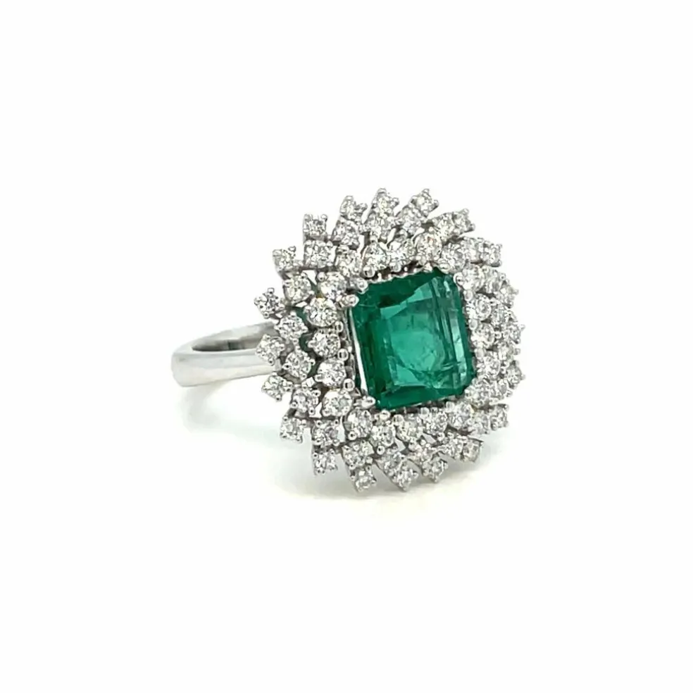 Bague Diamants Emeraude