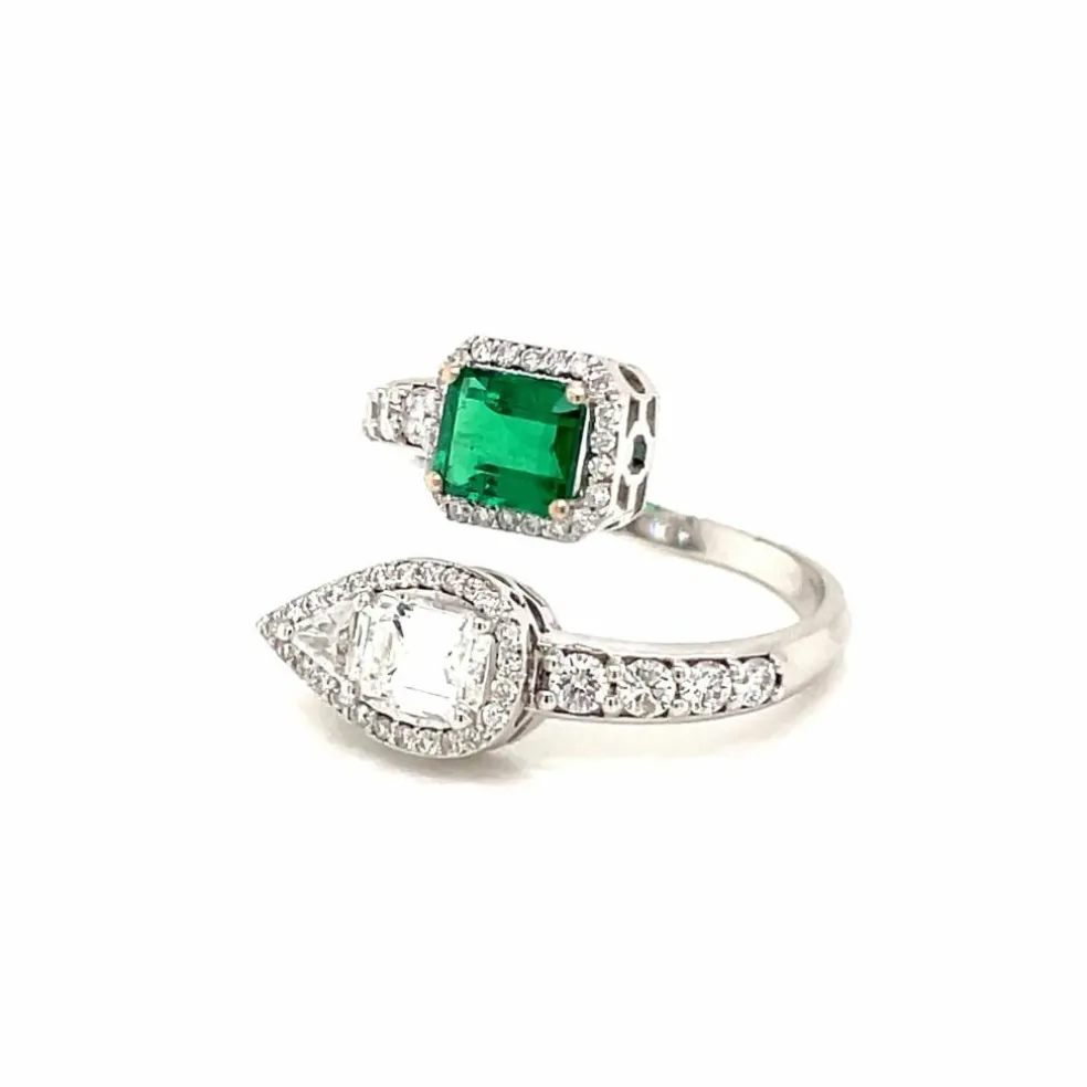 Bague Diamants Emeraude