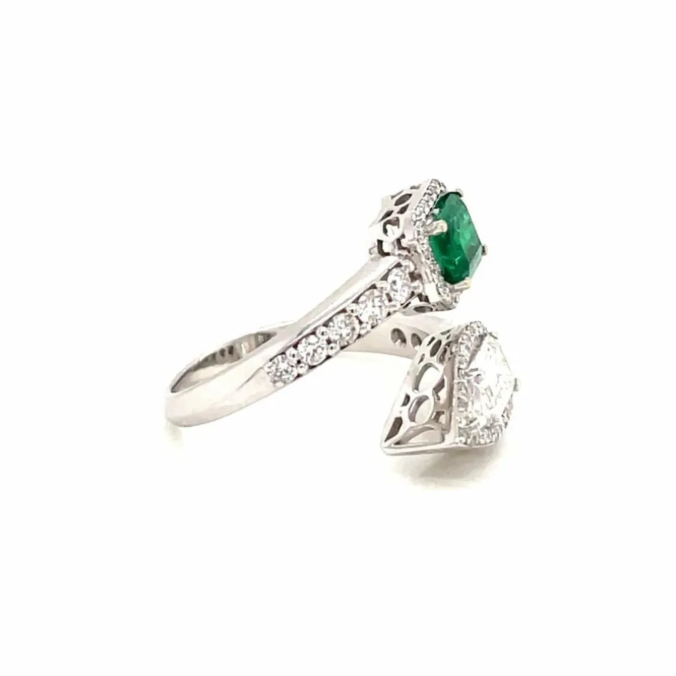 Bague Diamants Emeraude