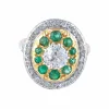 Bague Diamants Emeraudes