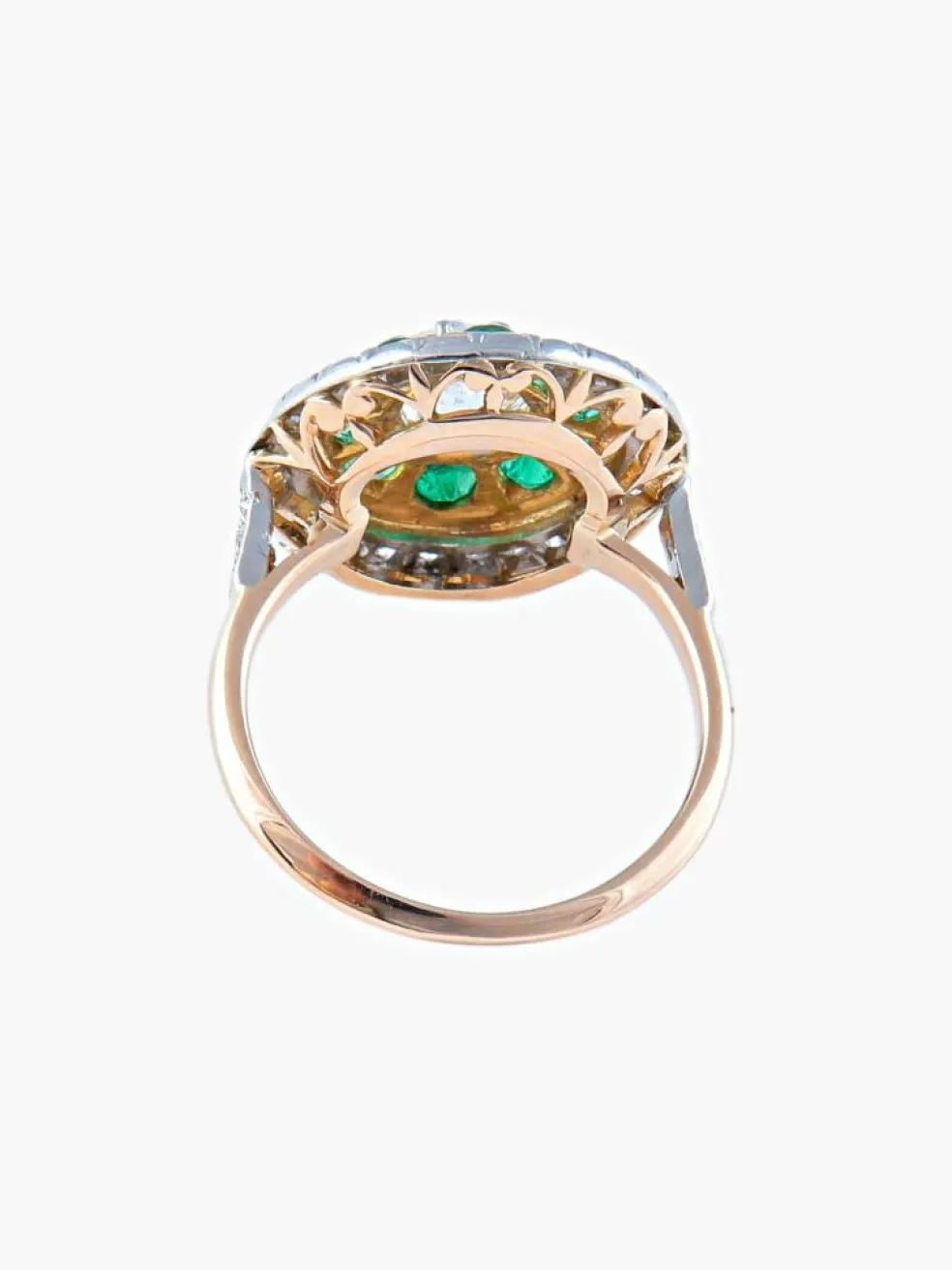 Bague Diamants Emeraudes