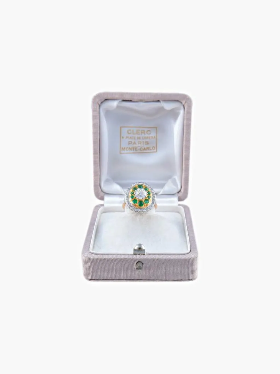 Bague Diamants Emeraudes
