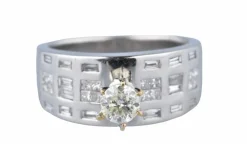 Bague diamants en or blanc