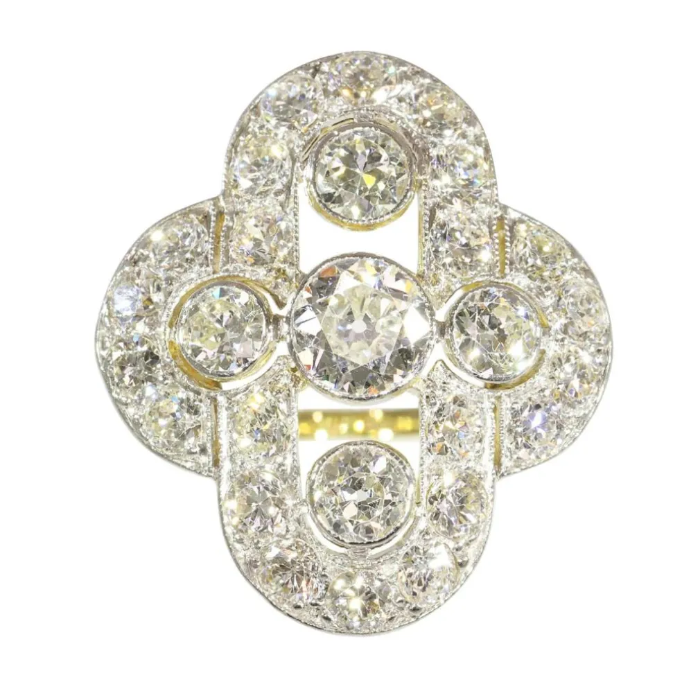 Bague diamants en or et platine des années 1930