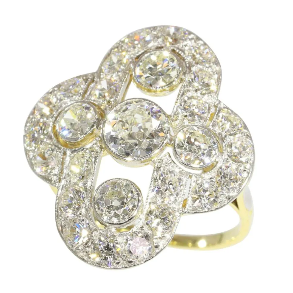 Bague diamants en or et platine des années 1930