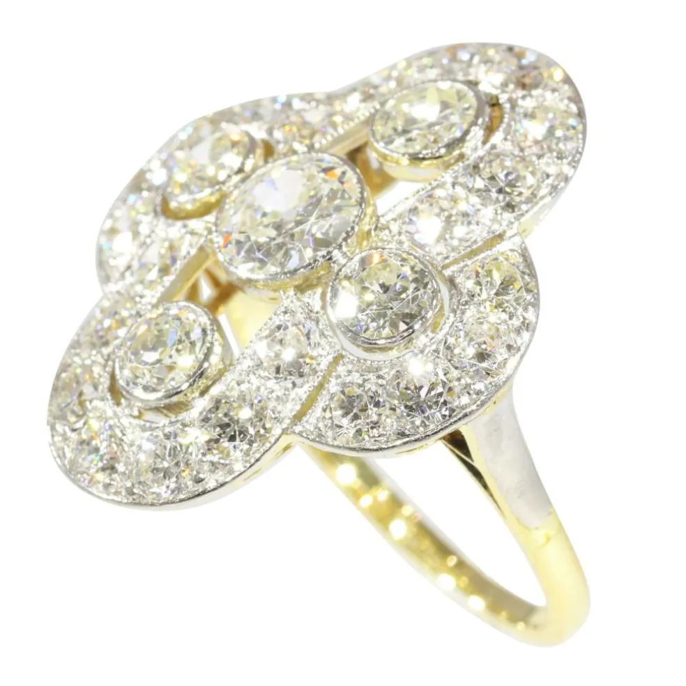Bague diamants en or et platine des années 1930