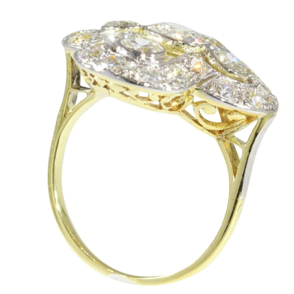 Bague diamants en or et platine des années 1930