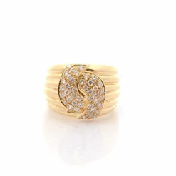 Bague diamants en or jaune 18k