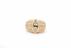 Bague diamants en or jaune