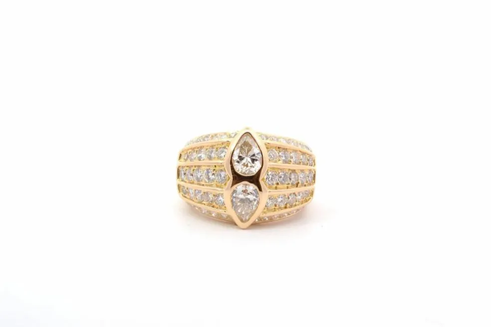 Bague diamants en or jaune