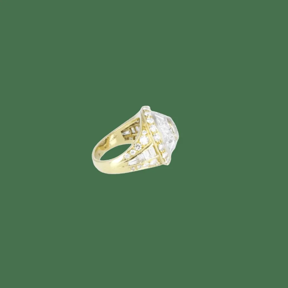 Bague diamants en or jaune