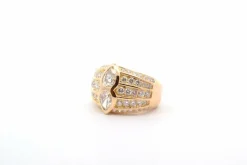 Bague diamants en or jaune