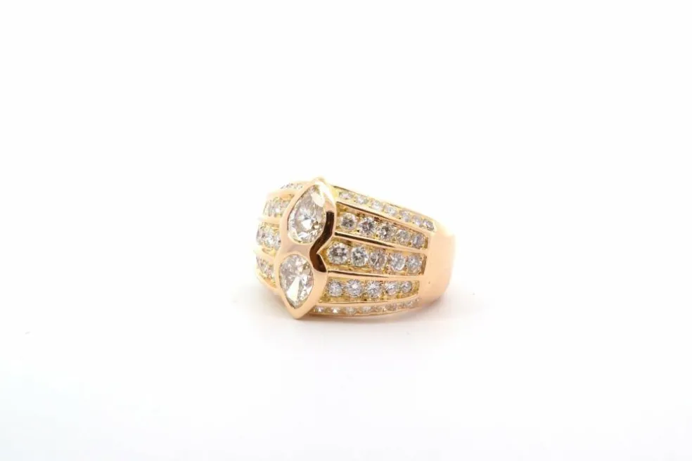 Bague diamants en or jaune