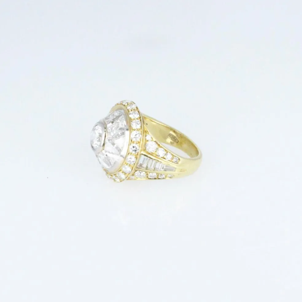 Bague diamants en or jaune
