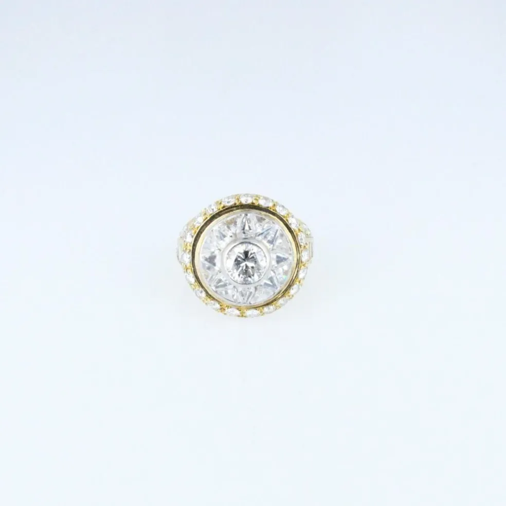 Bague diamants en or jaune