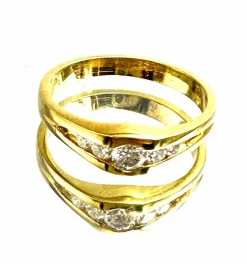 Bague diamants en or jaune