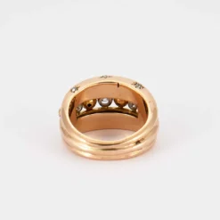 Bague Diamants et boules d'or