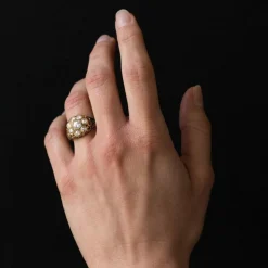 Bague Diamants et Email Bleu
