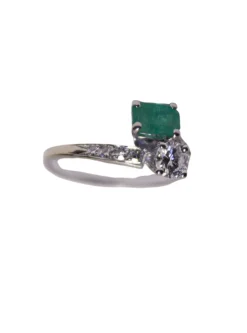 Bague Diamants et Emeraude