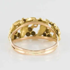 Bague diamants et émail vert