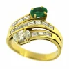Bague diamants et émeraude