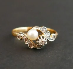 Bague Diamants Et Perle