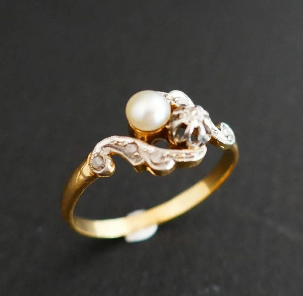 Bague Diamants Et Perle