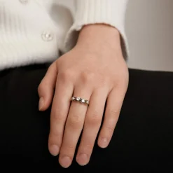 Bague diamants et perles